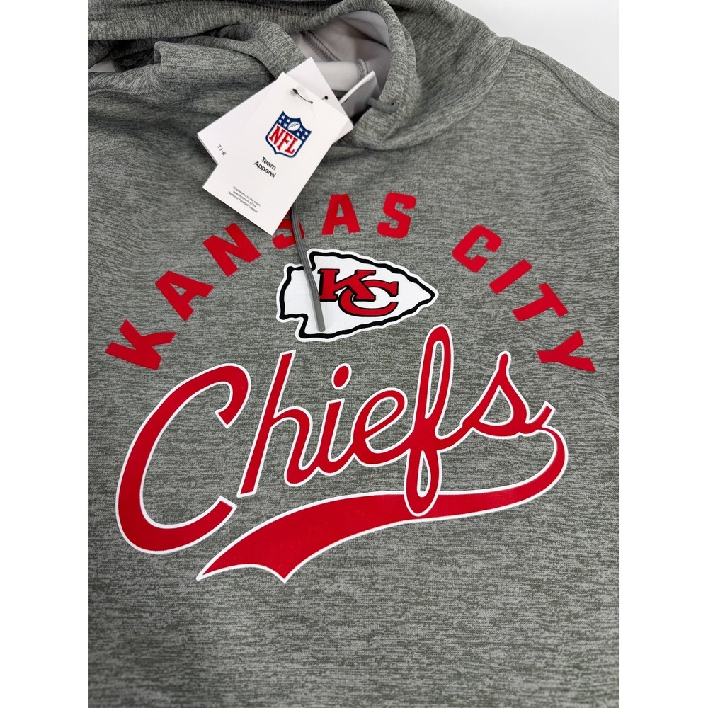 Kansas City Chiefs Nike Mens Team Script Grey 2025 Pullover Hoodie Size M NWT - Picture 2 of 6